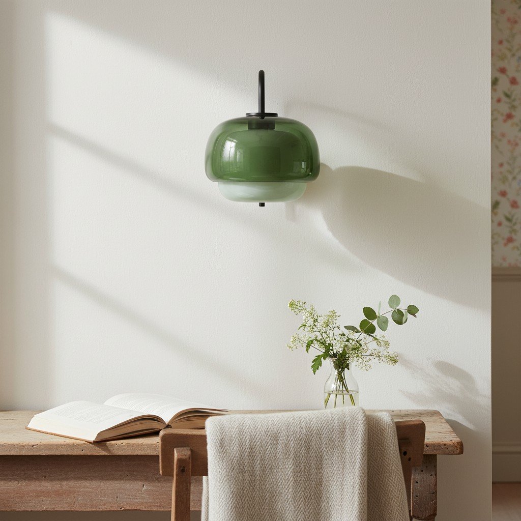 Vintage Bauhaus Glass Wall Lamp for Bedroom Hallway