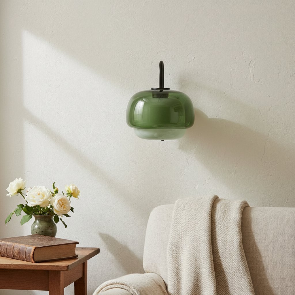 Vintage Bauhaus Glass Wall Lamp for Bedroom Hallway