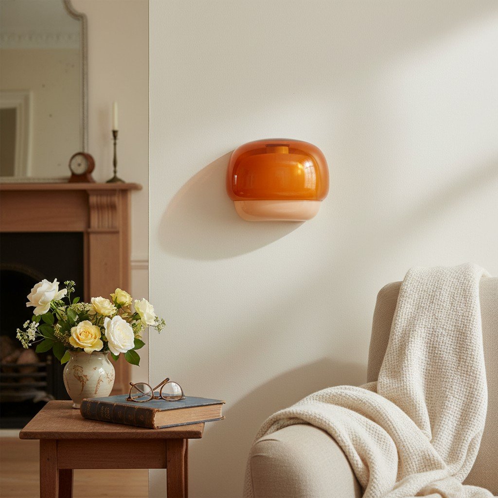 Vintage Bauhaus Glass Wall Lamp for Bedroom Hallway