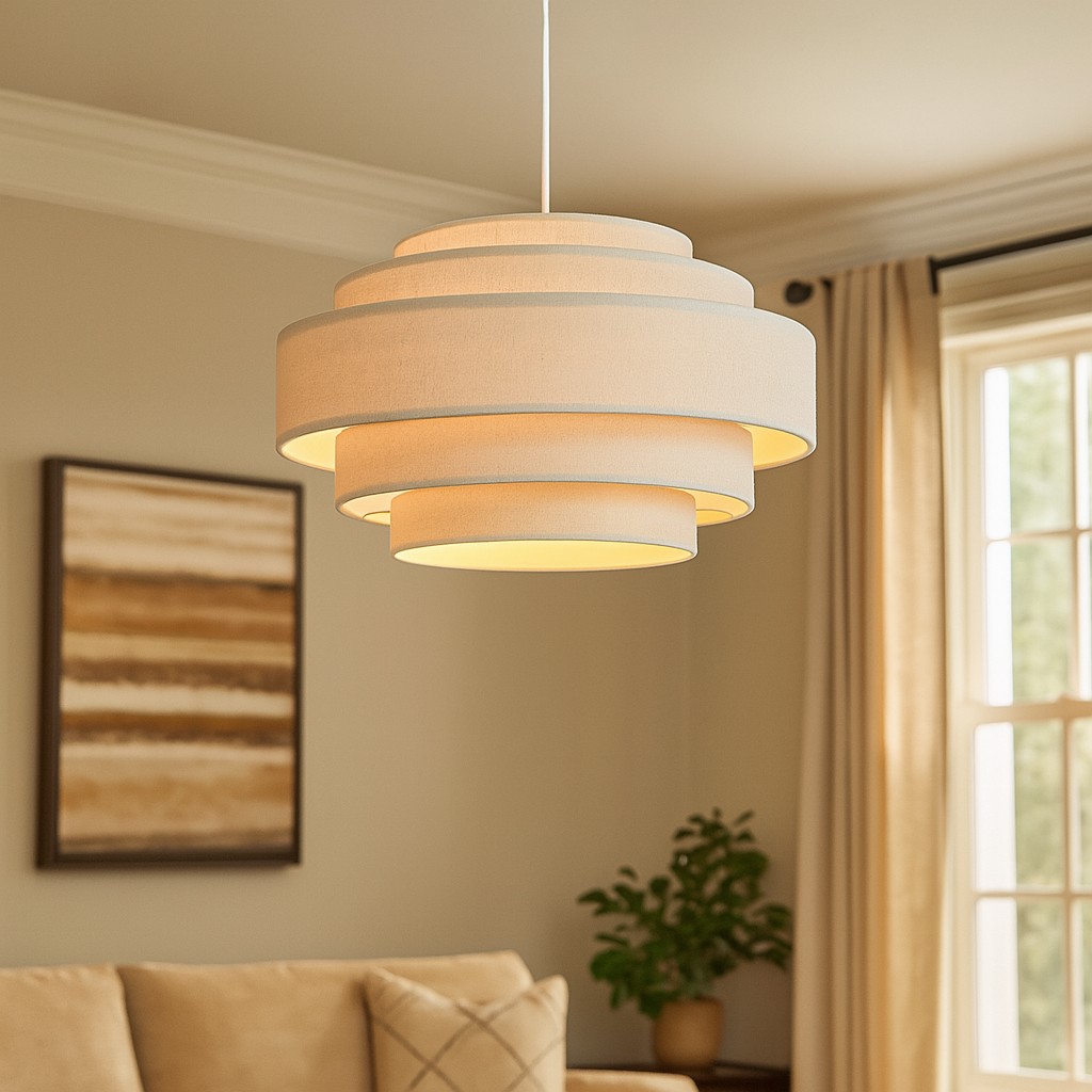 Wabi-Sabi Tiered Fabric Pendant Lamp