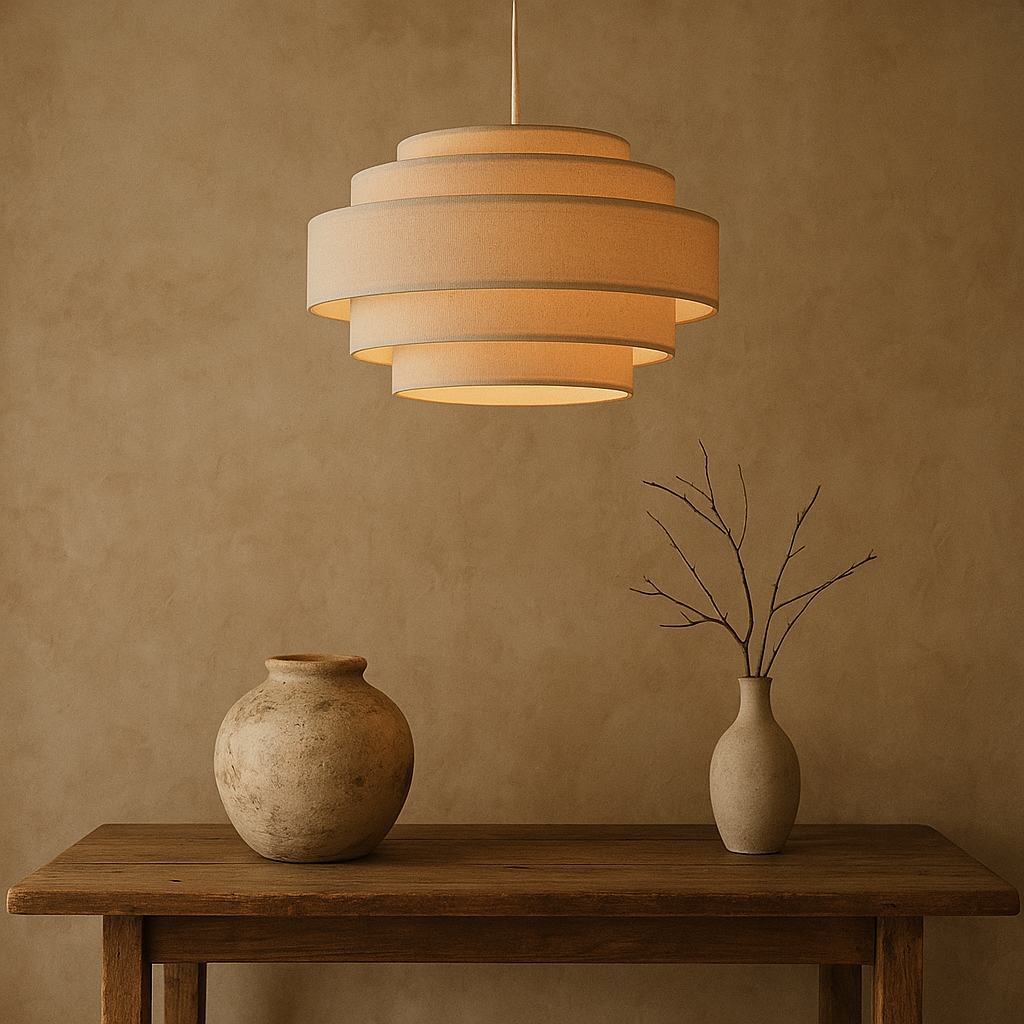 Wabi-Sabi Tiered Fabric Pendant Lamp