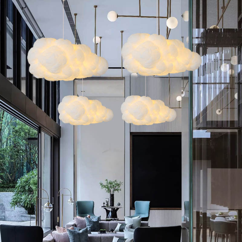 White cloud shaped ceiling pendant light
