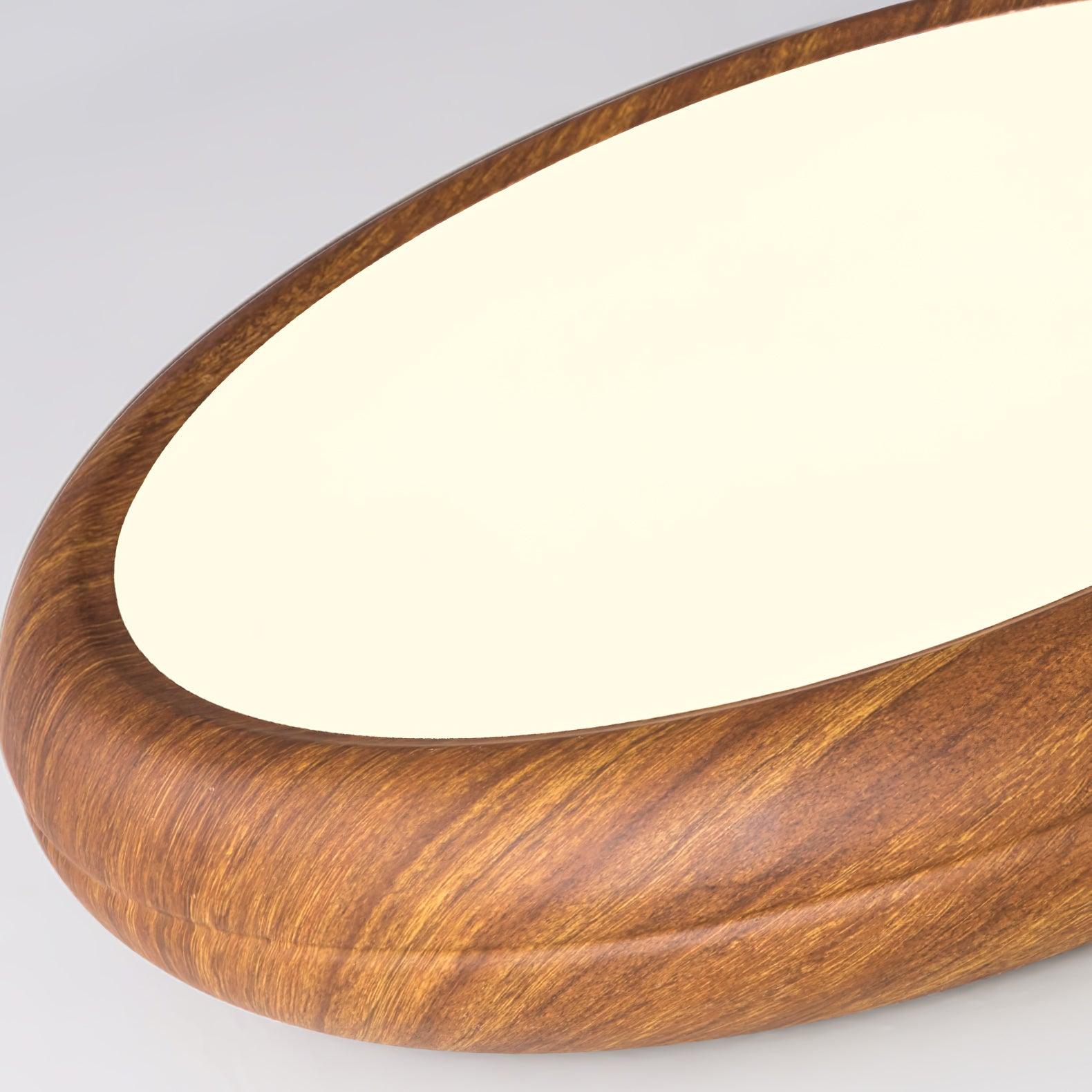 Woodgrain Round Flush Mount Ceiling Light