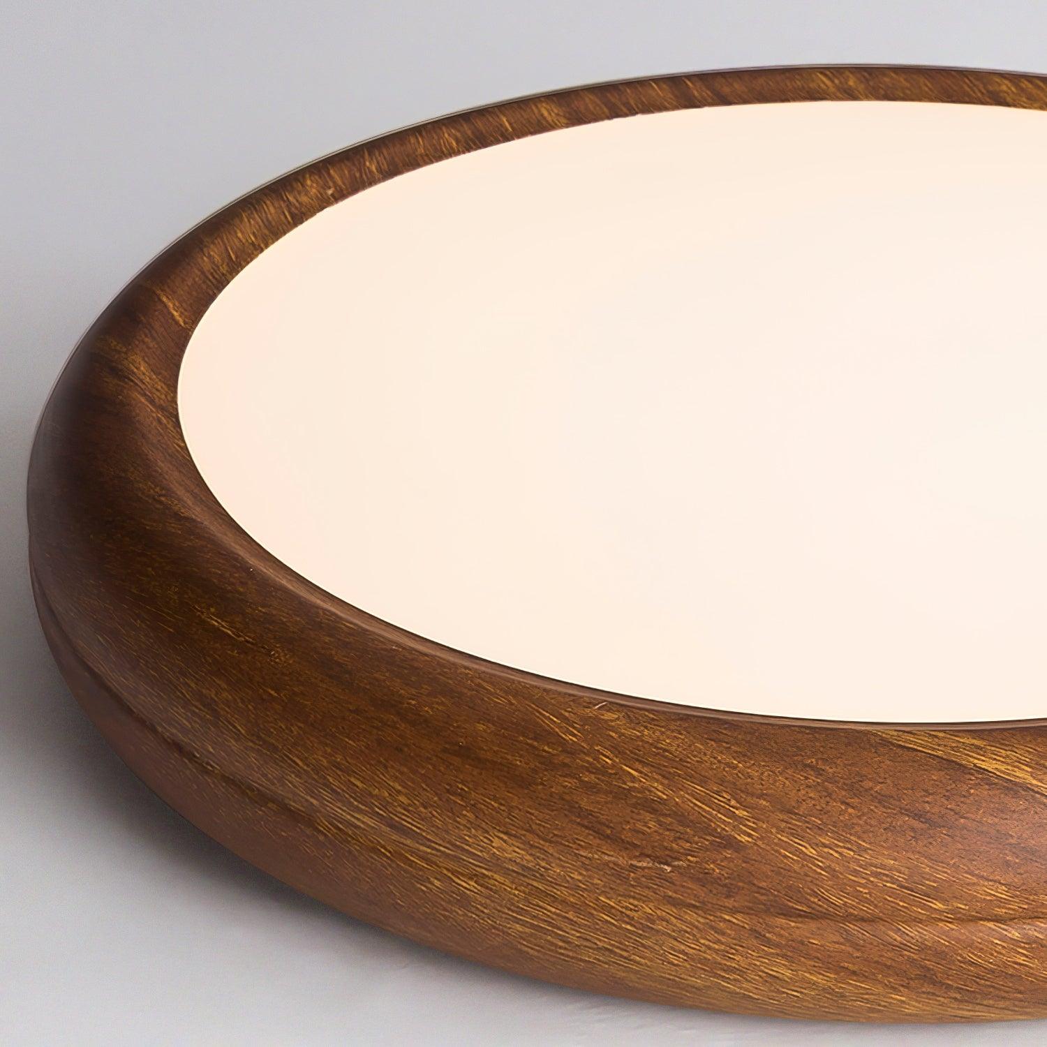 Woodgrain Round Flush Mount Ceiling Light