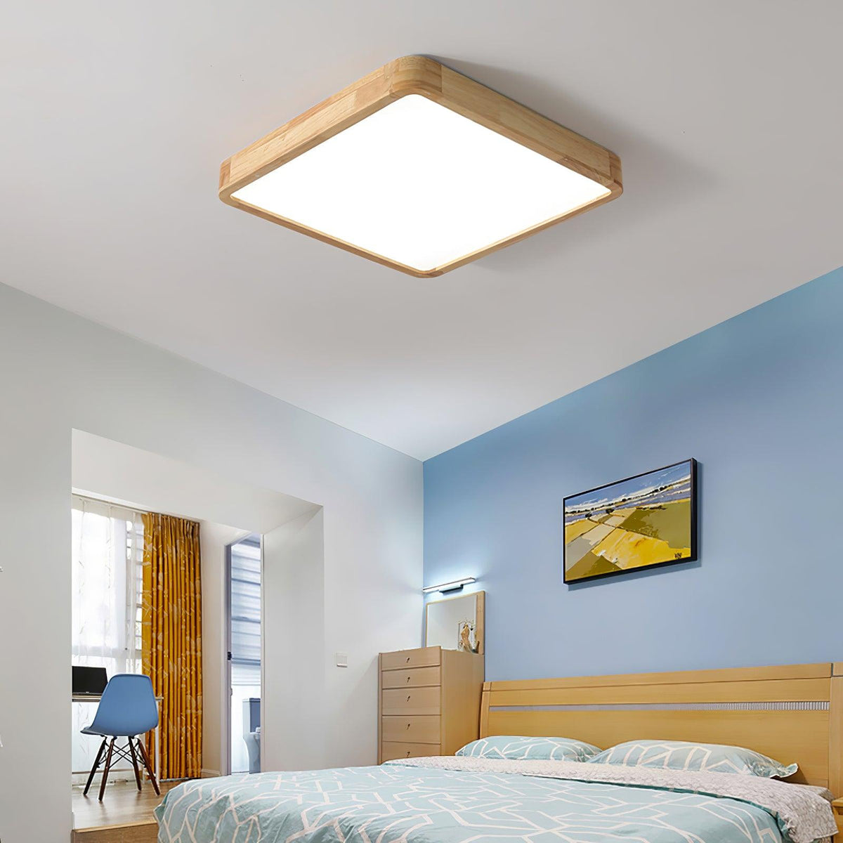 Wooden Geometric LED Ceiling Light