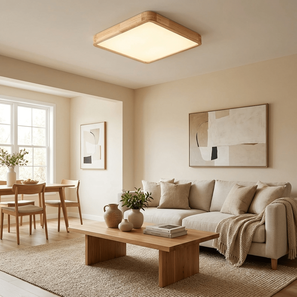 Wooden Geometric LED Ceiling Light
