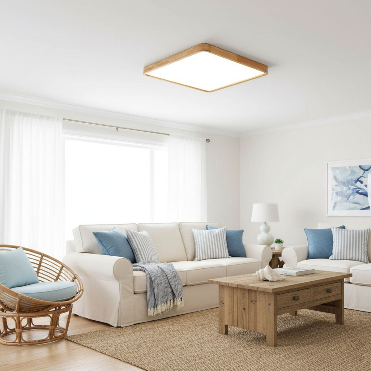 Wooden Geometric LED Ceiling Light