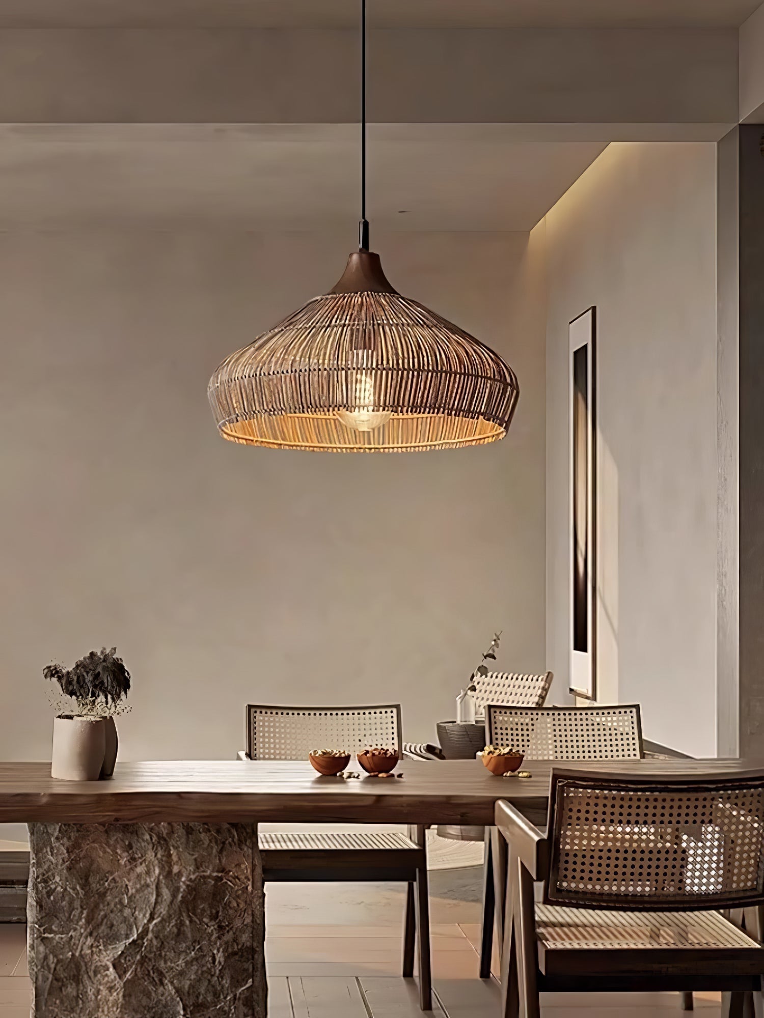 Geweven Rieten Hanglamp
