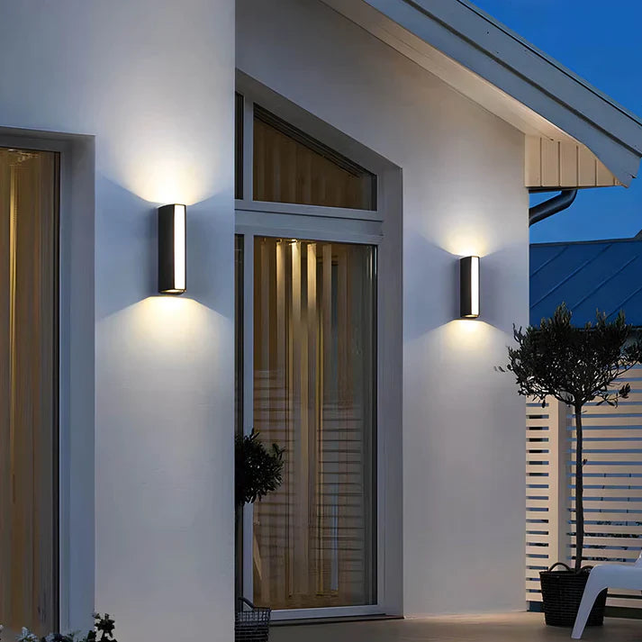 Modern Dual-Beam Outdoor Wall Light for Exterior Pathways