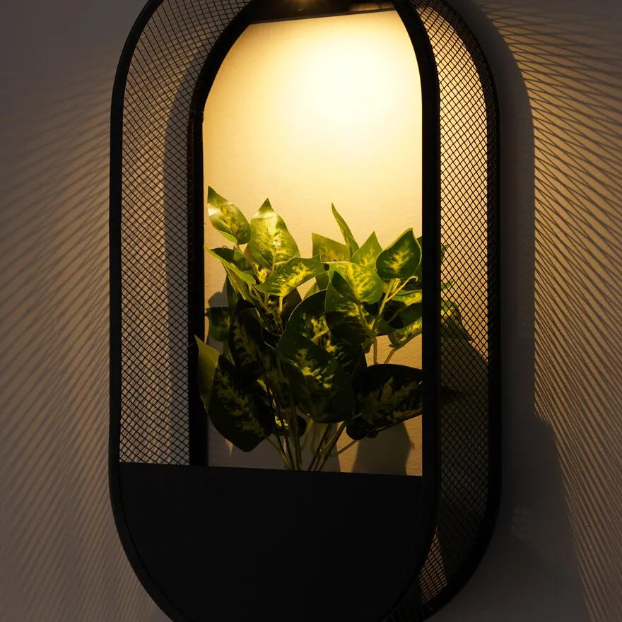 Zonne-energie Buiten Wandlantaarn Met Geïntegreerde Bloempot En Lichtsensor