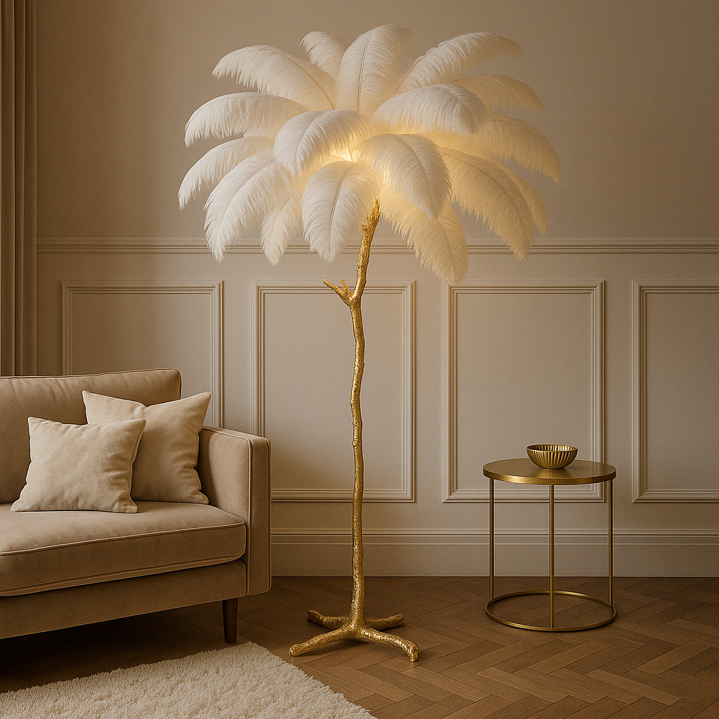 Contemporary Feather Floor Lamp