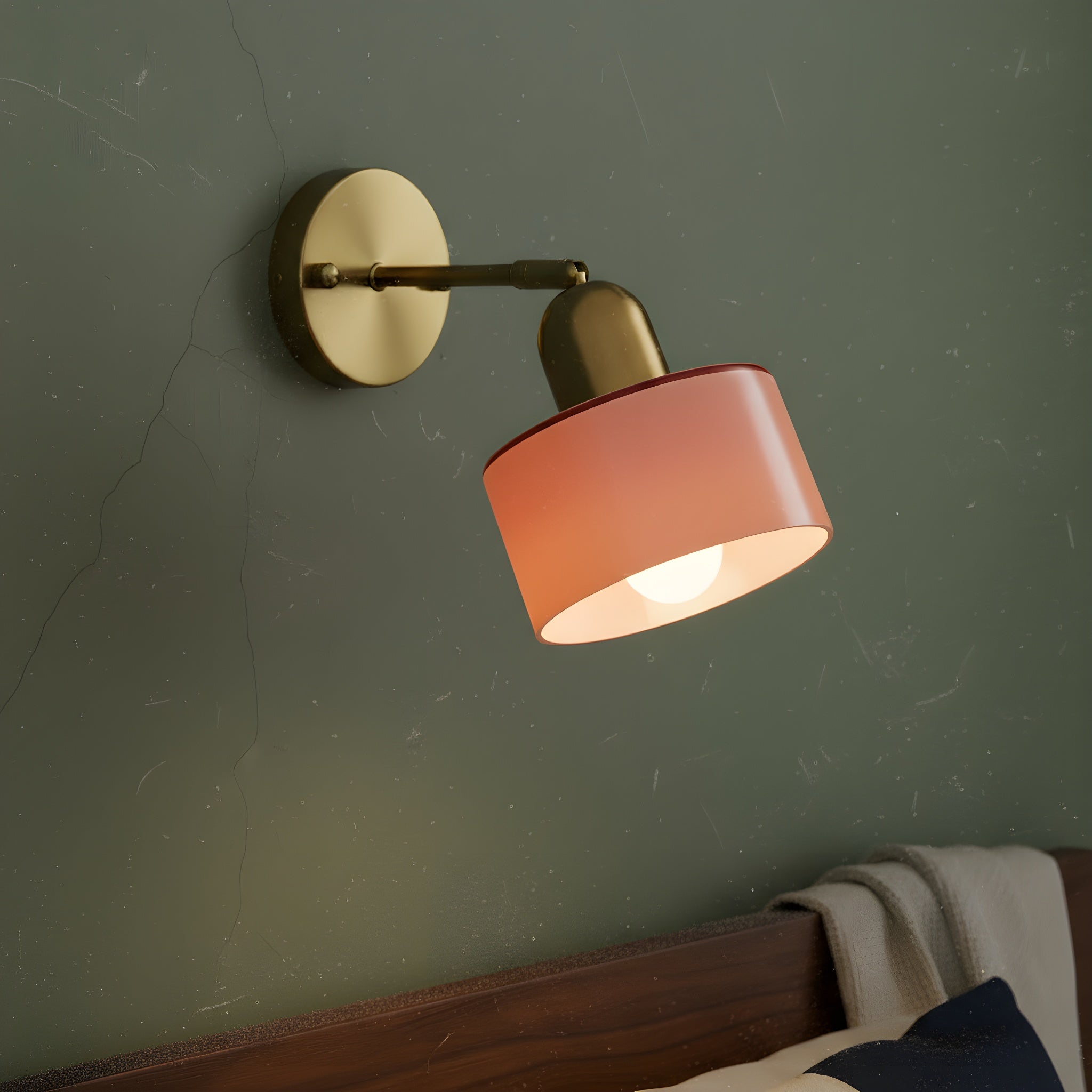 Bauhaus Wall Lamp with Colored Glass