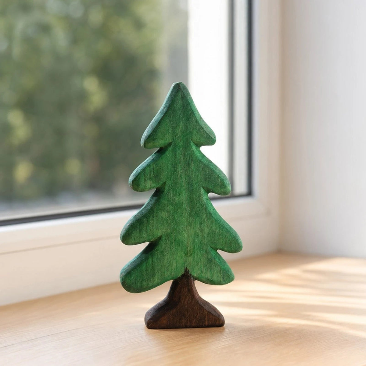 Whimsical Wooden Evergreen Tree Tabletop Decoration