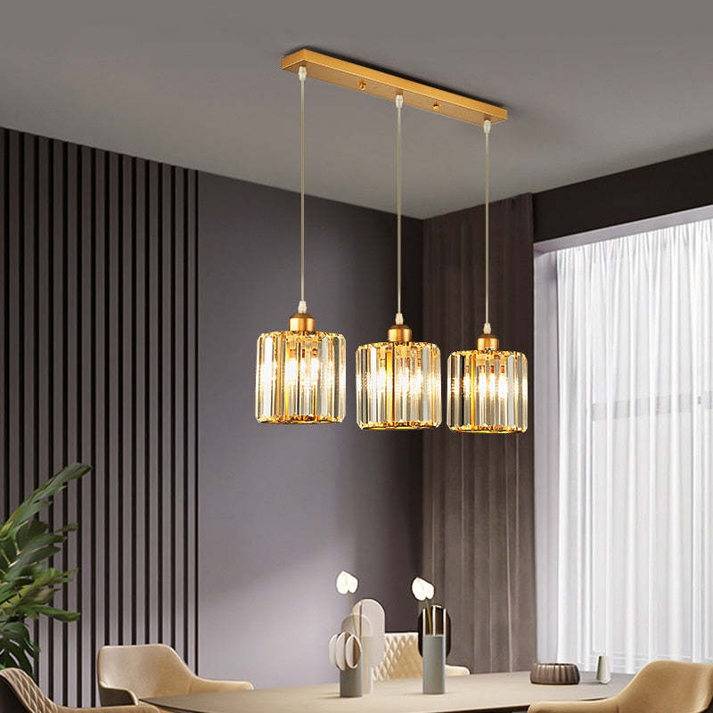 Cluster Pendant Light with Cylindrical Glass Shades