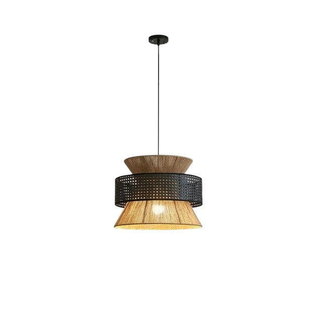 Japanese Woven Rattan Wabi-Sabi Pendant Light