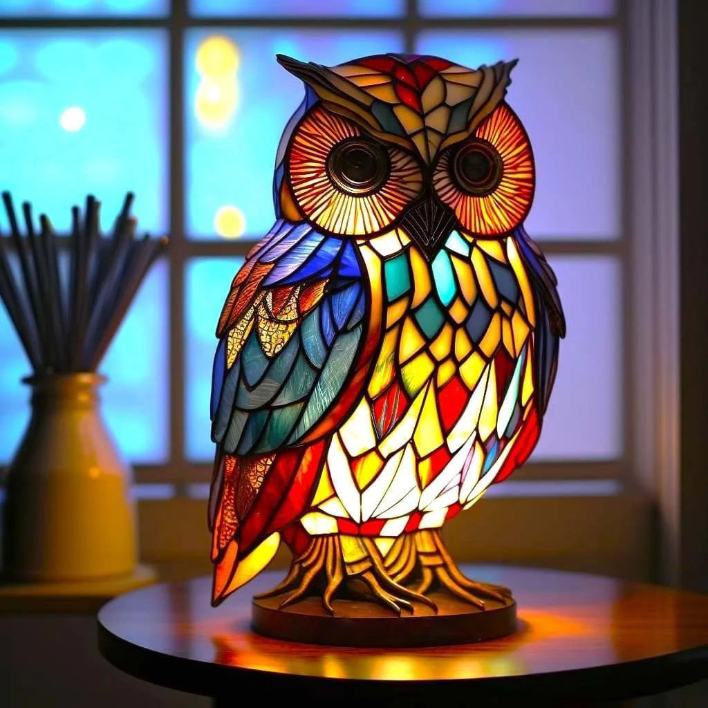 Stained Glass Animal Table Lamp