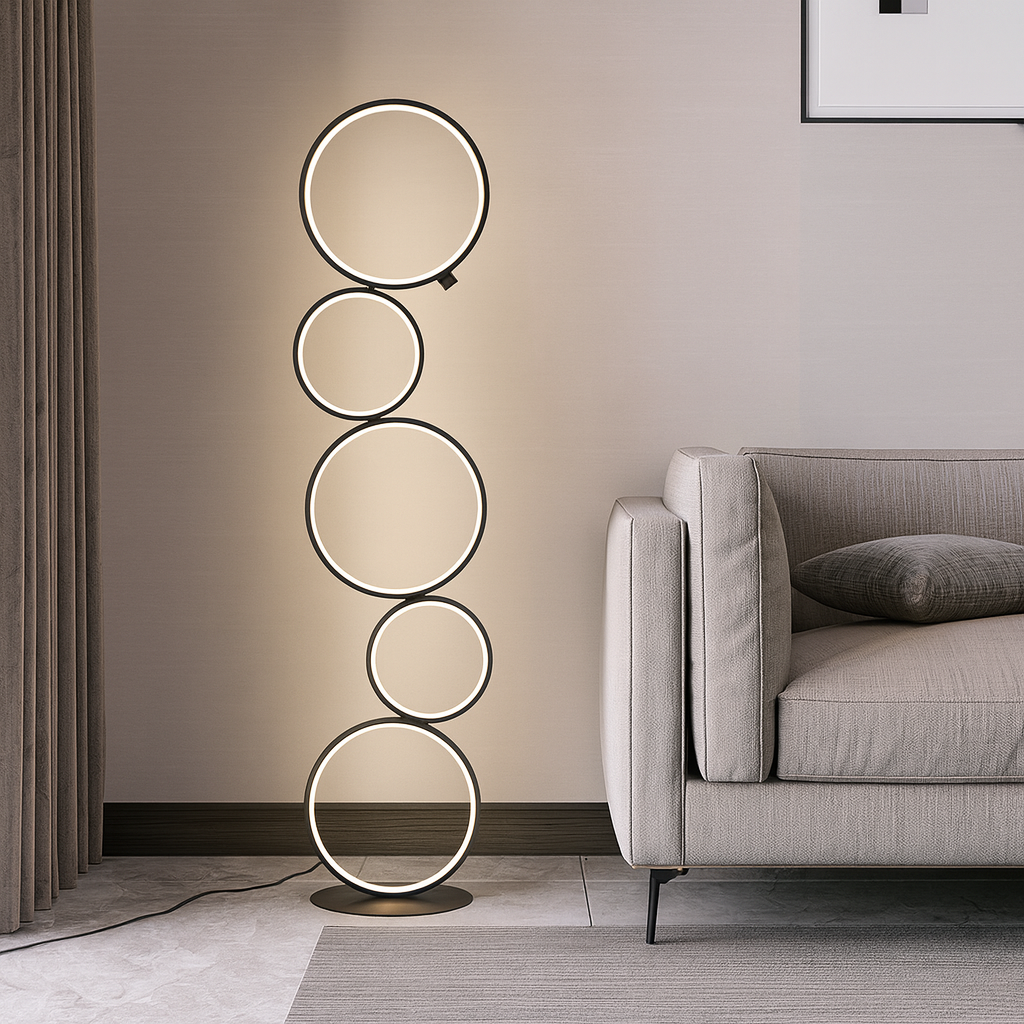 Modern Stacked-Circle Floor Lamp