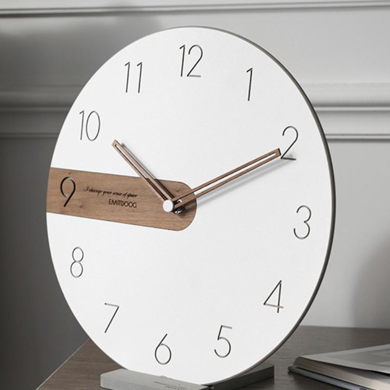 Classic Scandinavian Wall Clock With Wood Accent