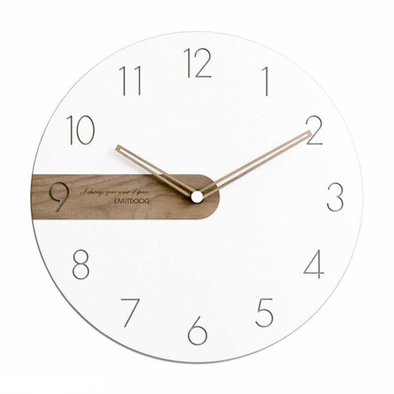 Classic Scandinavian Wall Clock With Wood Accent