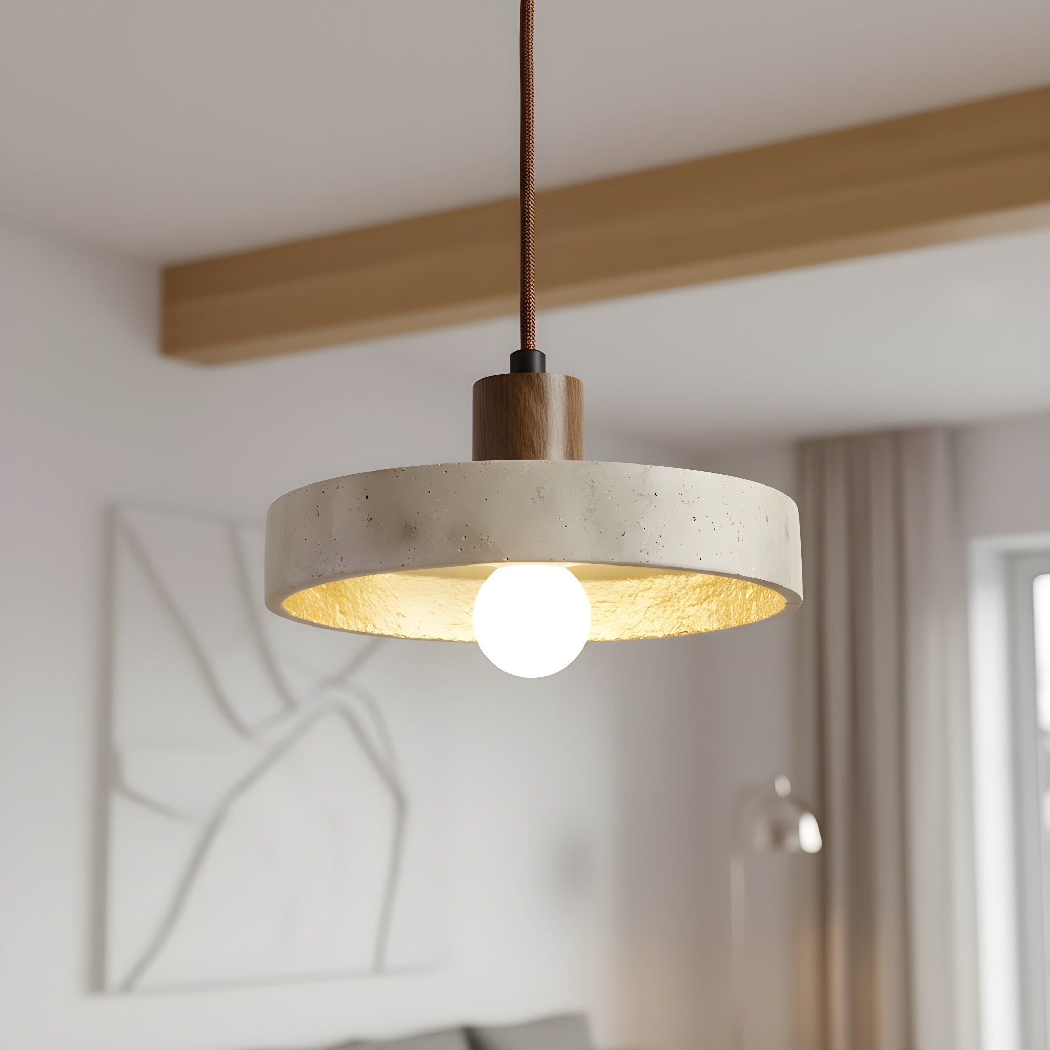 Stone Travertine Bauhaus Pendant Light