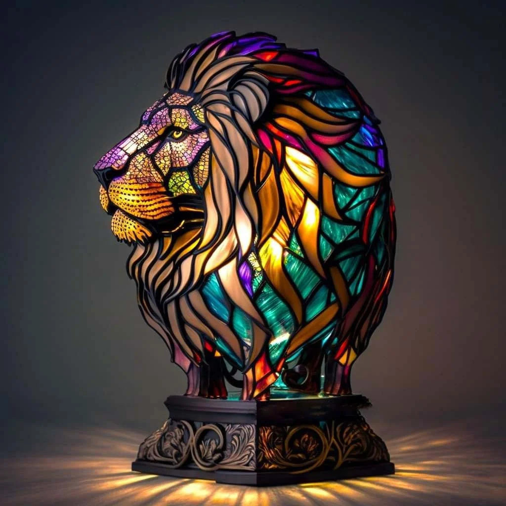 Stained Glass Animal Table Lamp