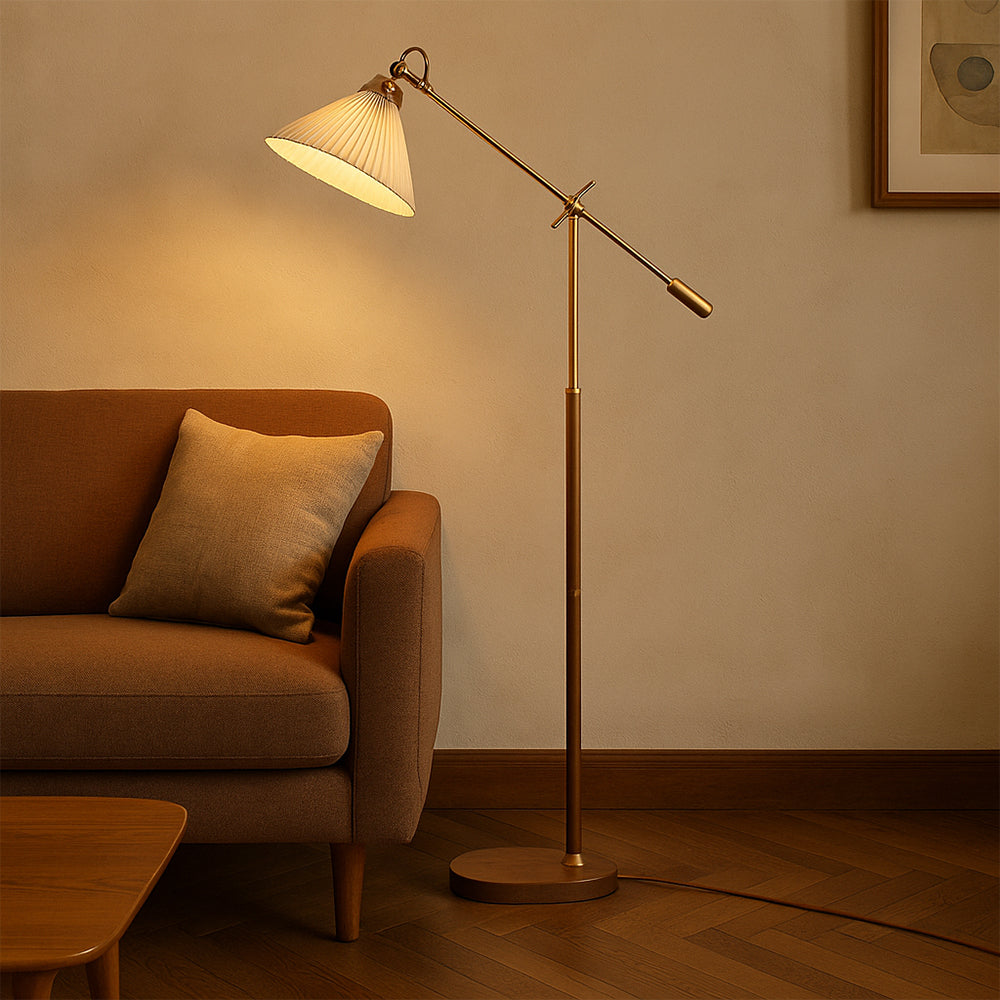 Contemporary Pleated Shade Floor Lamp