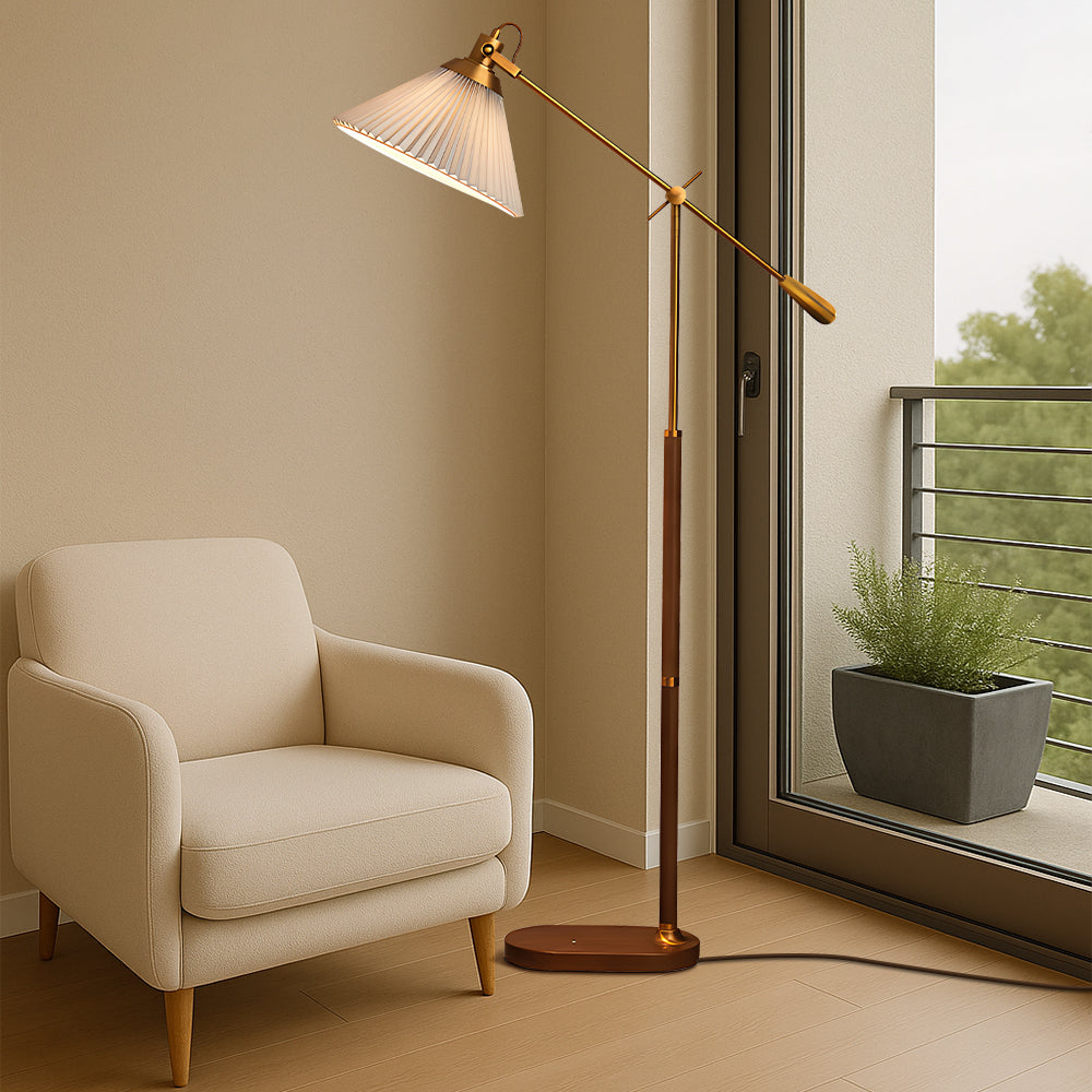 Contemporary Pleated Shade Floor Lamp