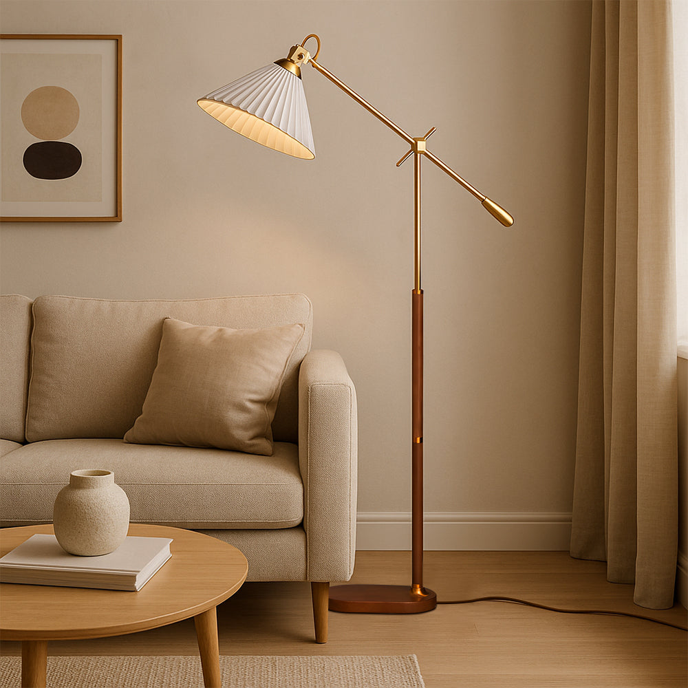 Contemporary Pleated Shade Floor Lamp