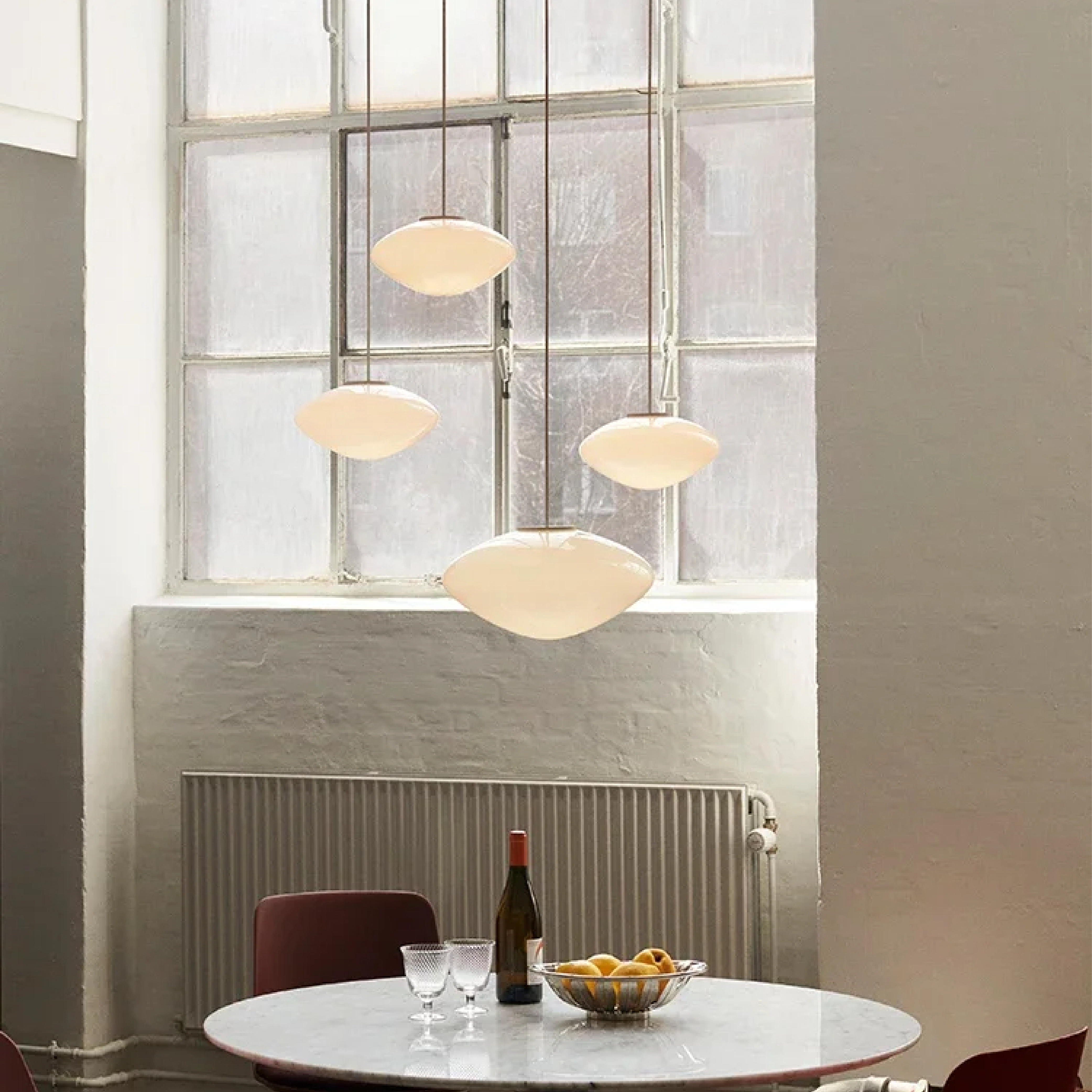Modern Danish Opal Pendant Light