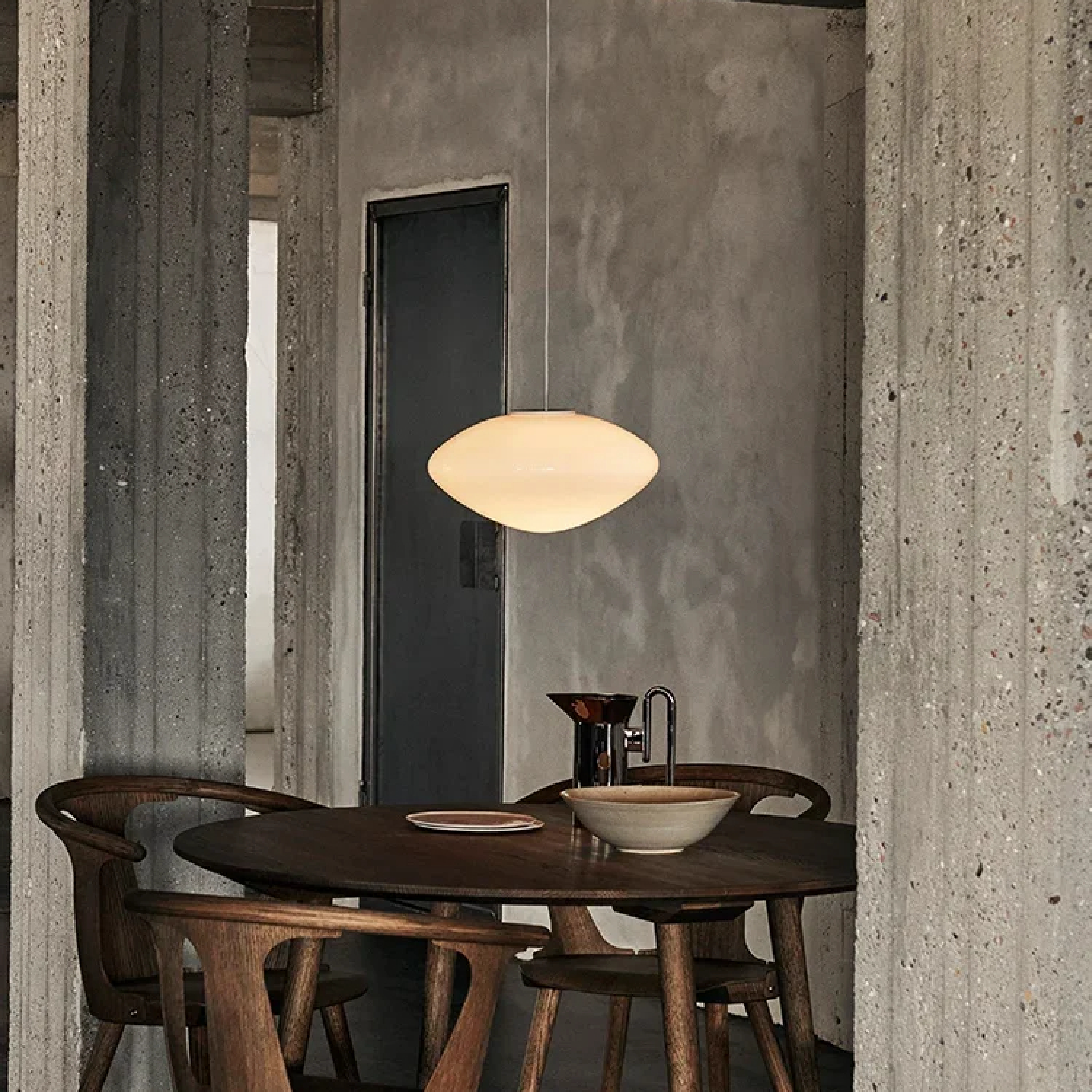 Modern Danish Opal Pendant Light