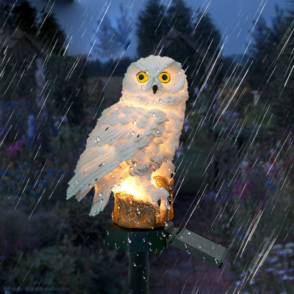 Solar Owl Shaped Plastic Garden Stake Light with Warm LED