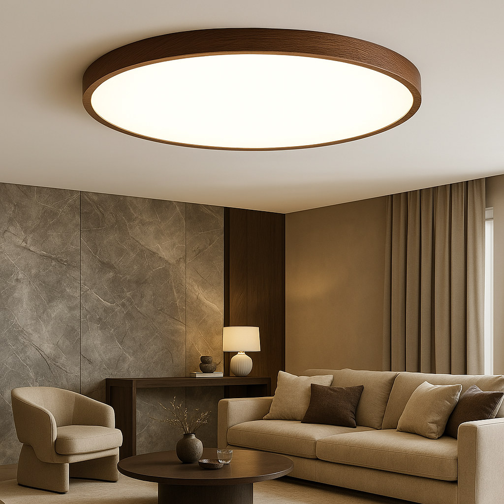 Modern Dark Wood Grain Ceiling Light
