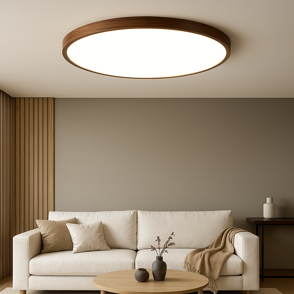 Modern Dark Wood Grain Ceiling Light