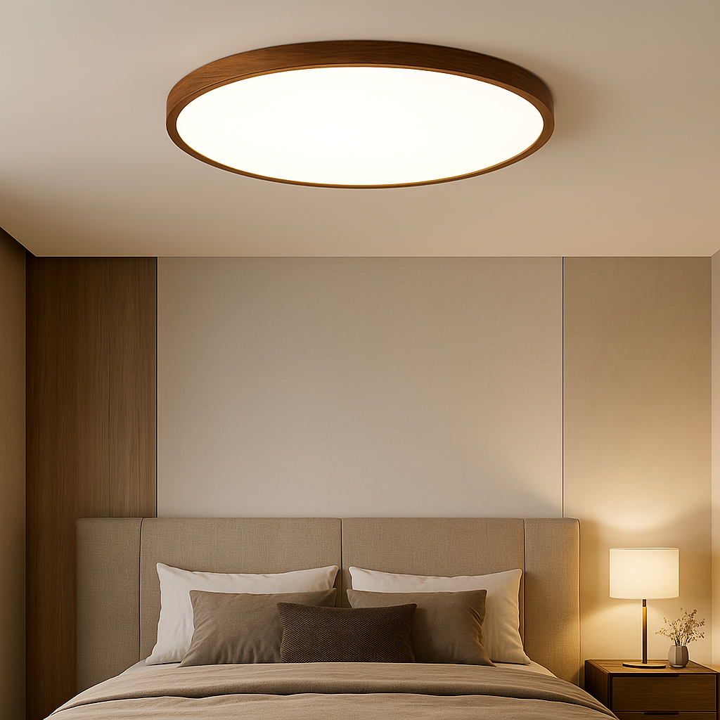 Modern Dark Wood Grain Ceiling Light