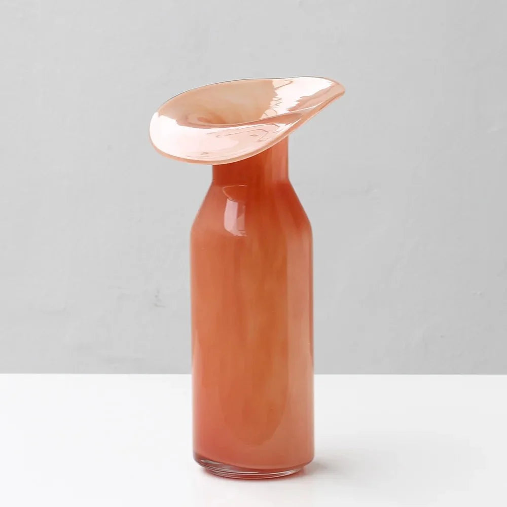 Vase décoratif de Noël en verre avec silhouette façonnée à la main
