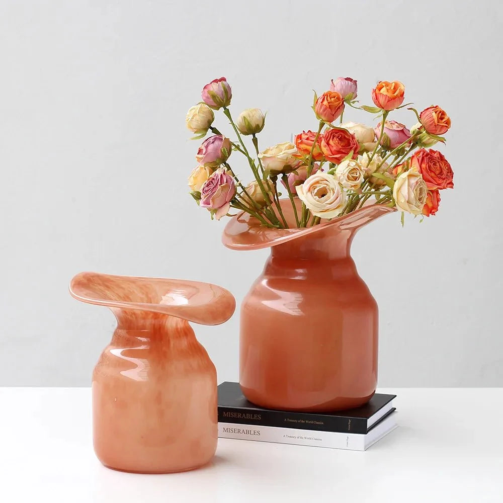 Vase décoratif de Noël en verre avec silhouette façonnée à la main