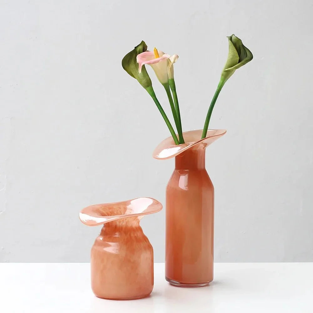 Vase décoratif de Noël en verre avec silhouette façonnée à la main