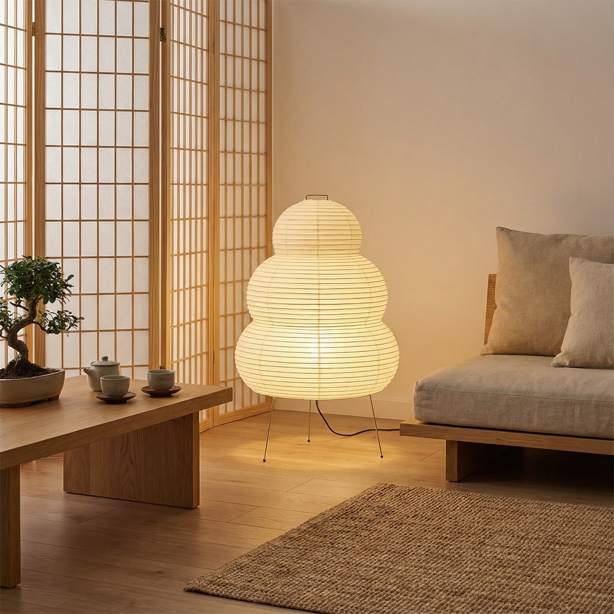 Japanese Rice Paper Floor Lamp