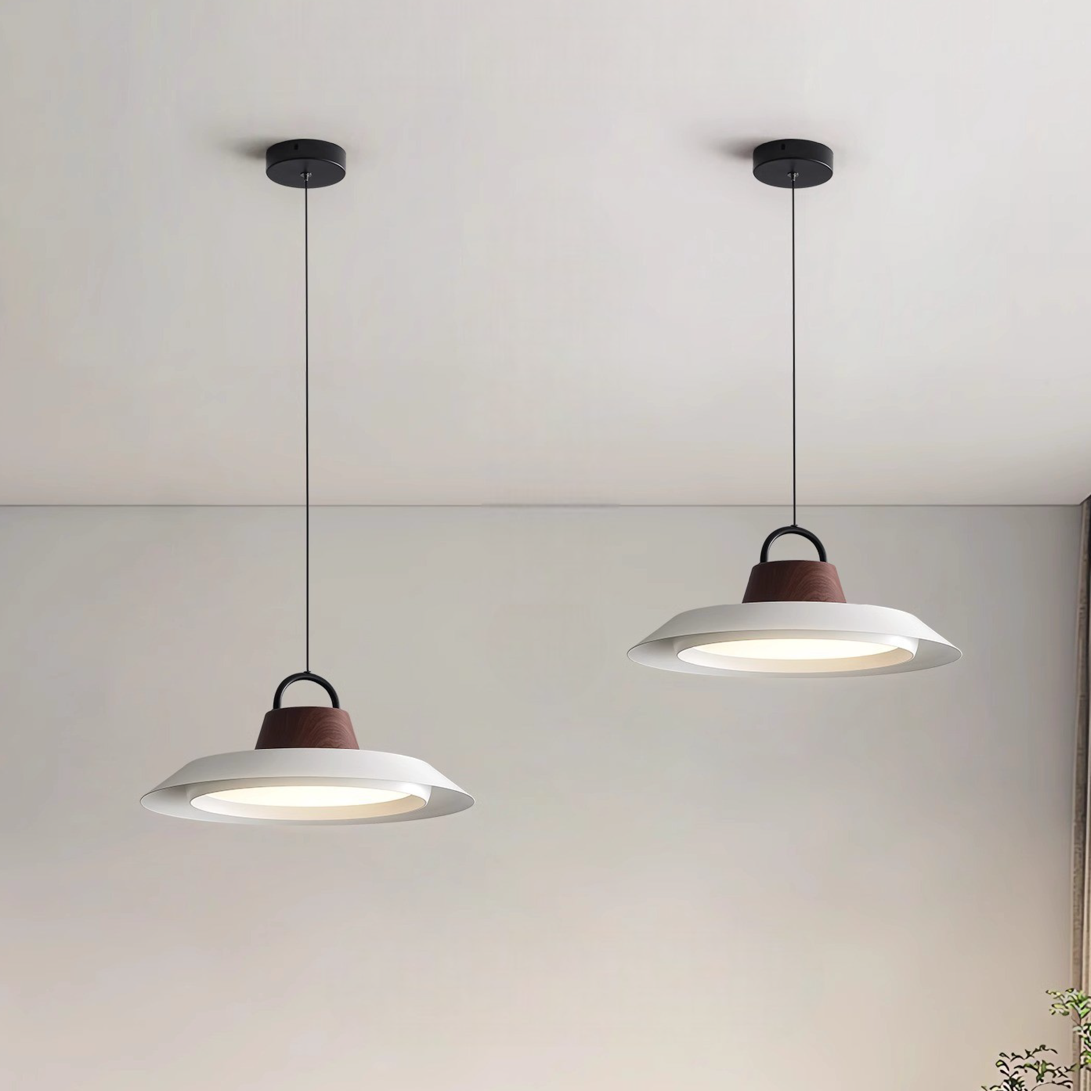 Scandinavian Wood & Metal Pendant Light