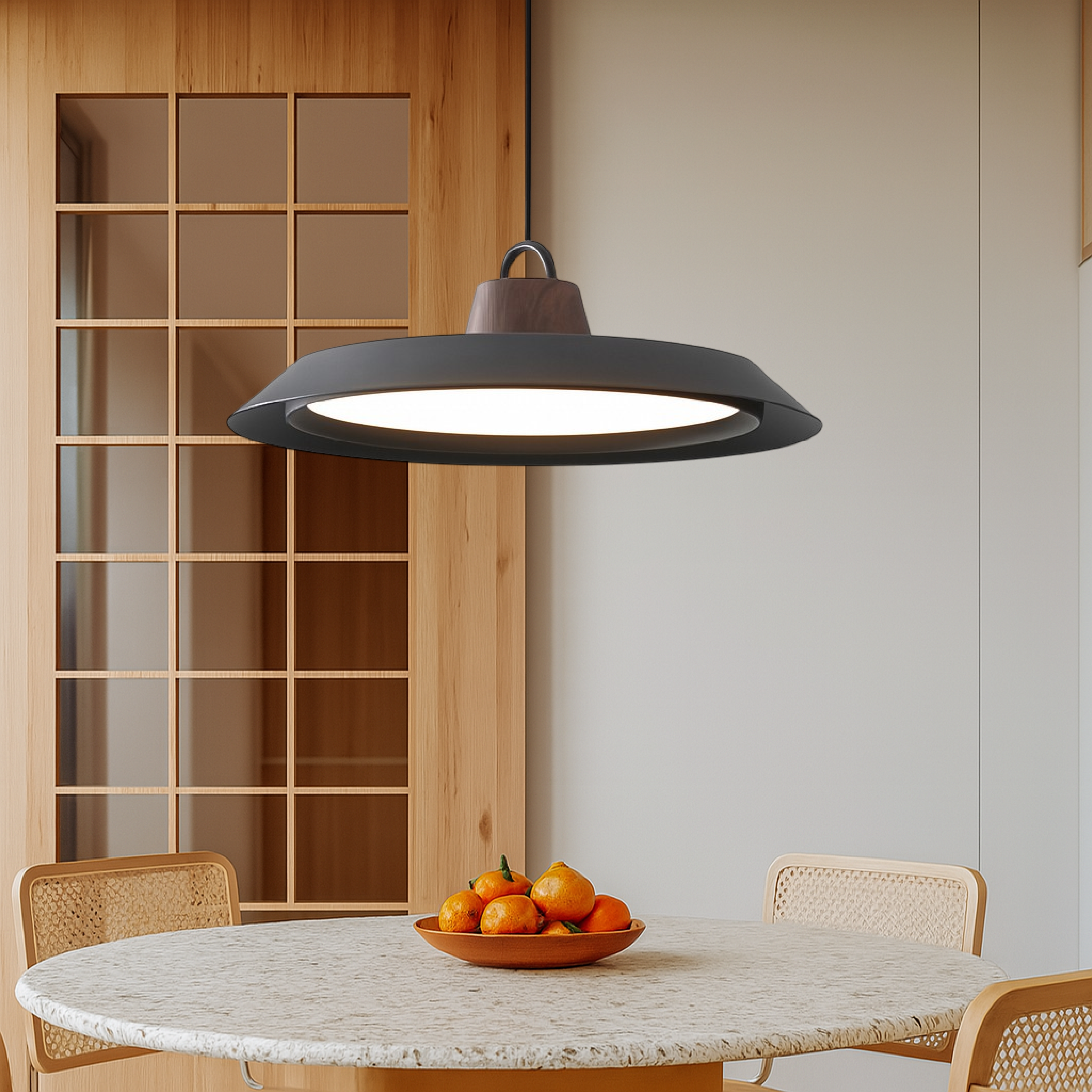 Scandinavian Wood & Metal Pendant Light