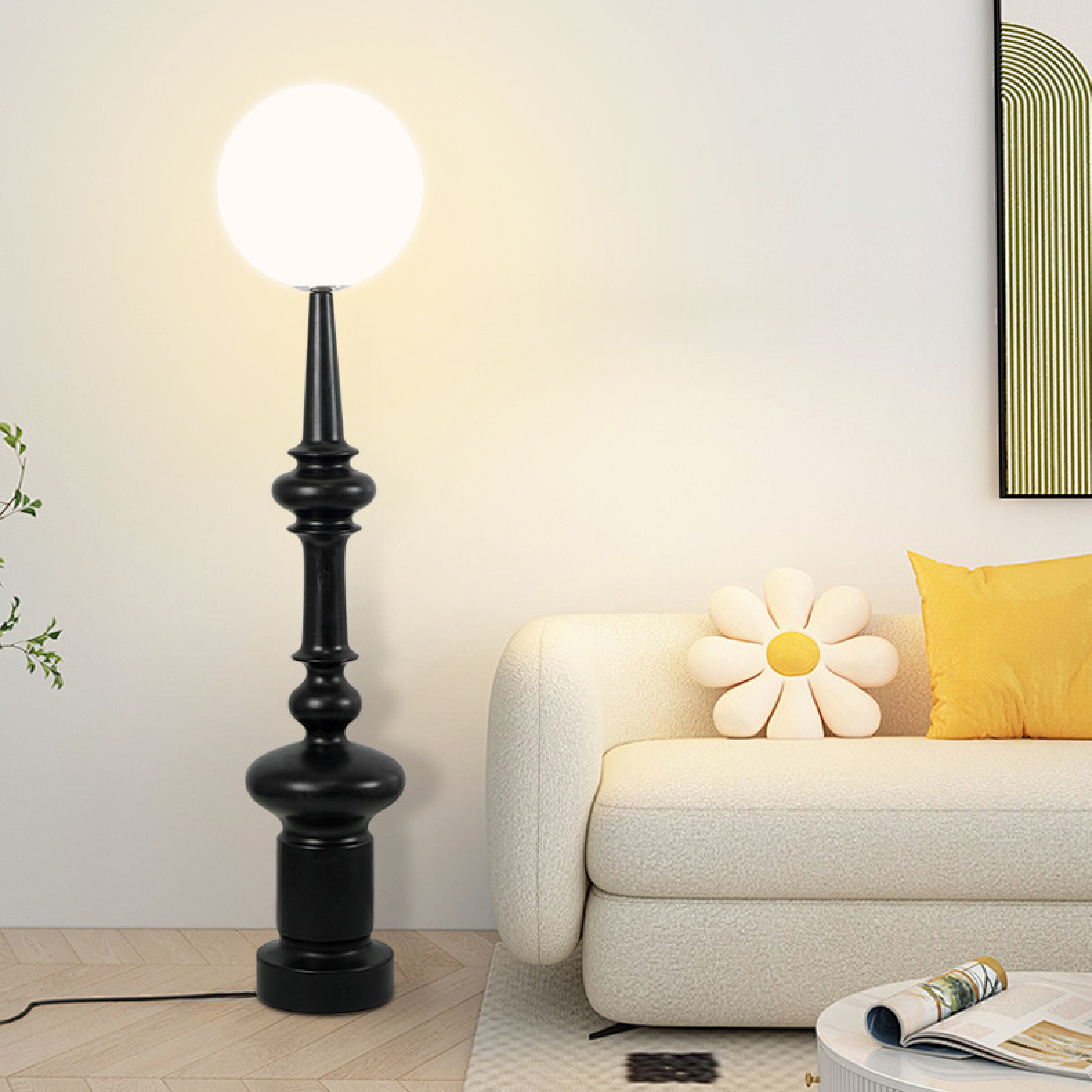 Black Globe Floor Lamp