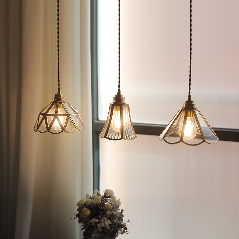 Vintage Geometric Glass Pendant Light
