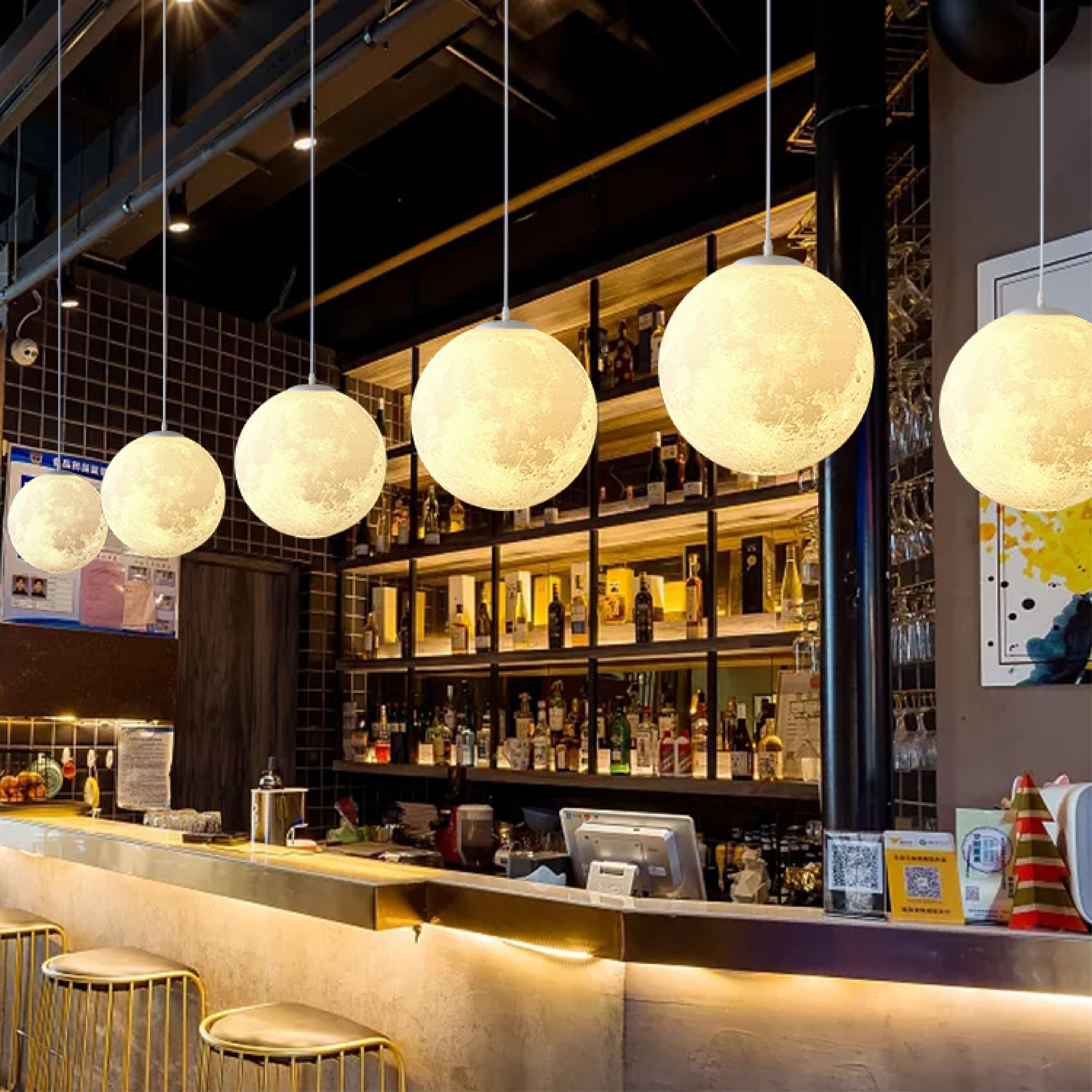 Lunar Glow Moon Pendant Light