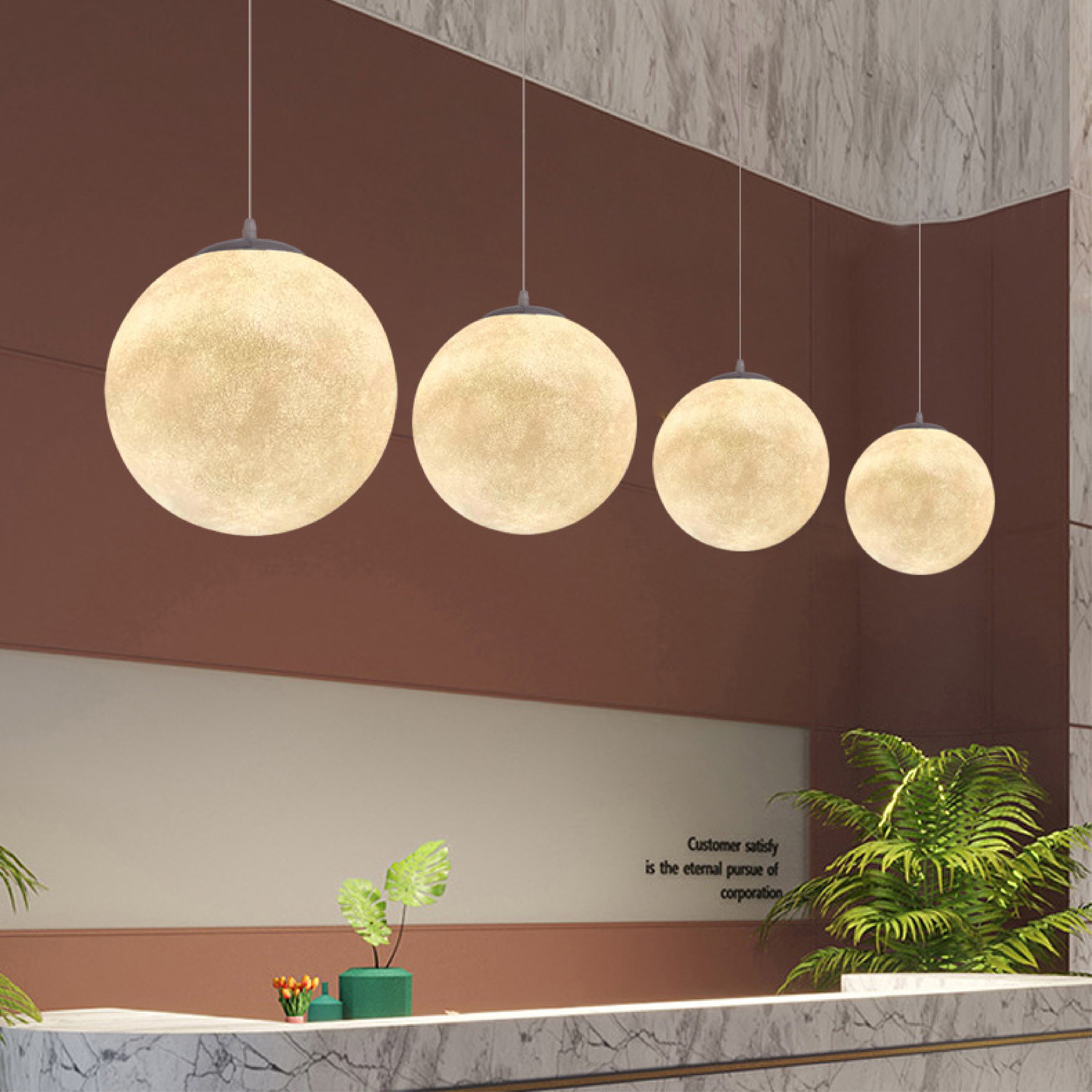 Lunar Glow Moon Pendant Light
