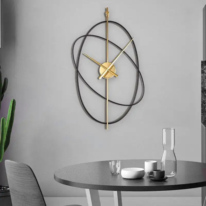 Modern Gold Abstract Metal Wall Clock