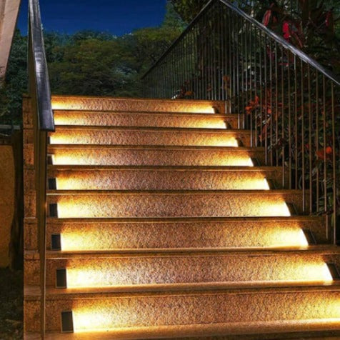 Outdoor Solar Powered LED Step Lights with Triangular Design