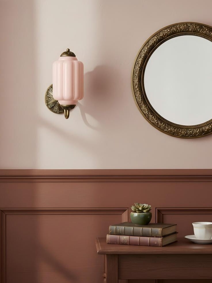 Vintage Milk Glass Wall Sconce Light