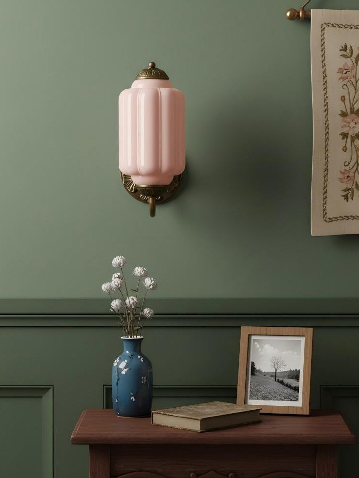 Vintage Milk Glass Wall Sconce Light