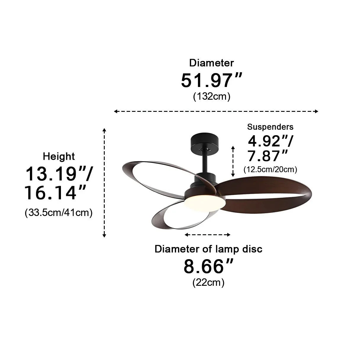 Modern Ceiling Fan with Dimmable LED Light 11