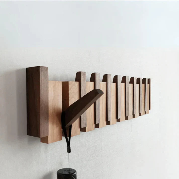 Wooden Coat Rack with Piano Design 1